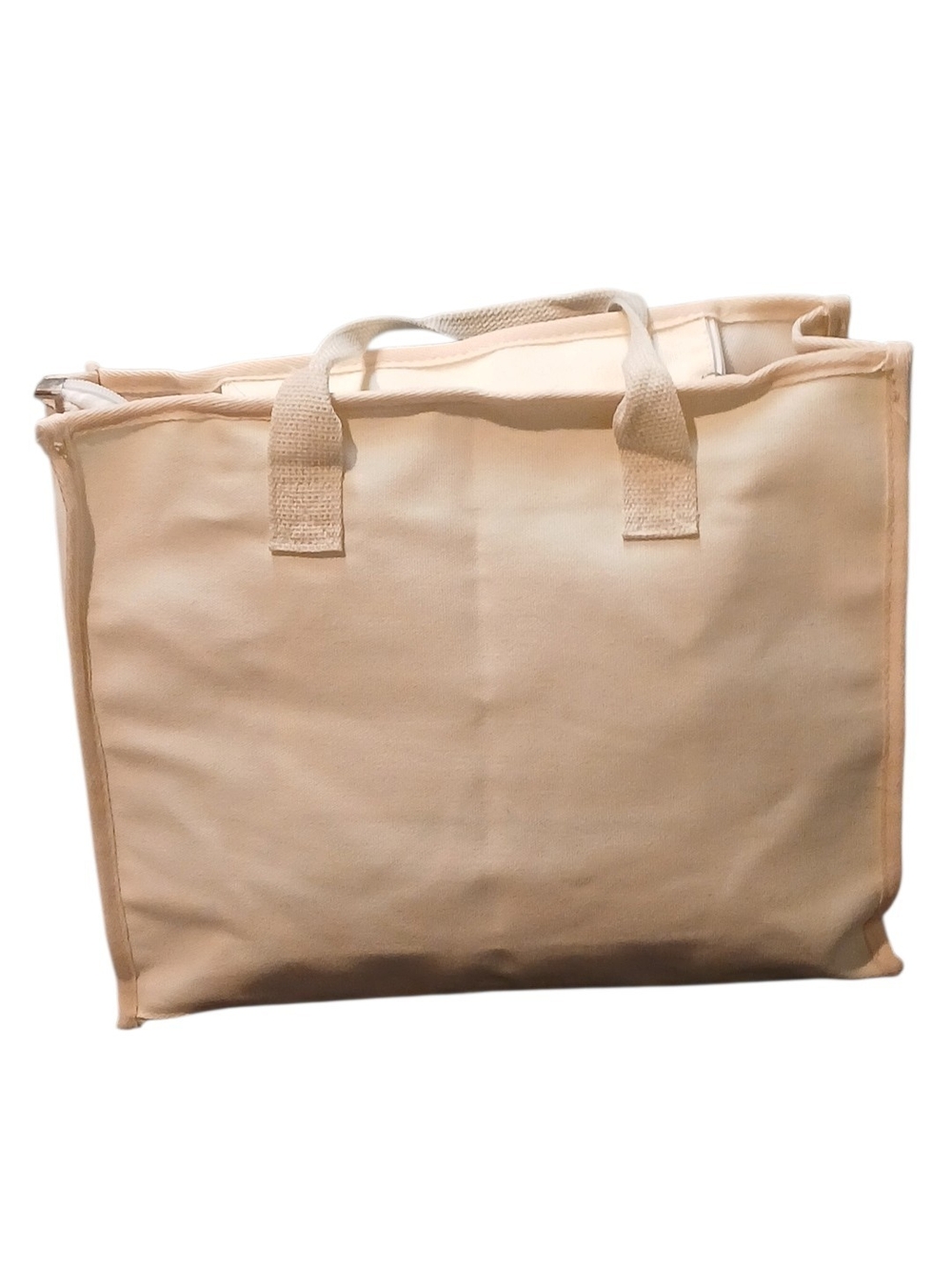 Peanuts -ECO Friendly Large Canvas Bag, Snoopy Laying Down in Red, Nylon Pocket - Picture 2 of 12